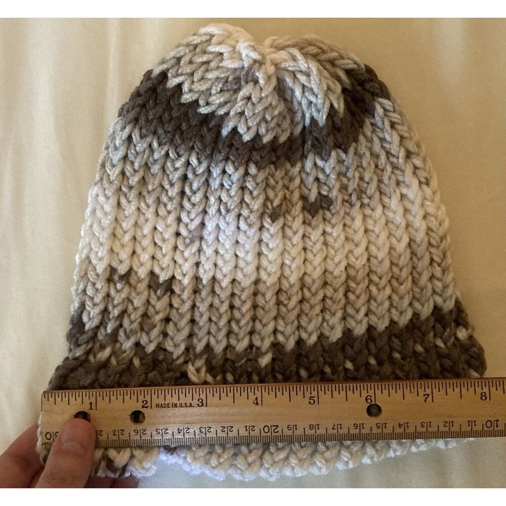HANDMADE kids multicolored knit beanie hat and scarf set